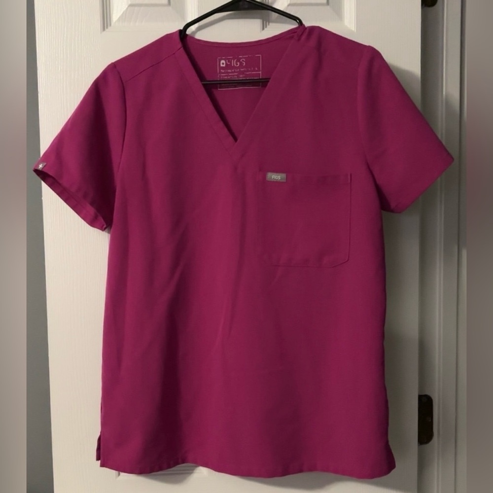 Figs Raspberry Sorbet Catarina Scrub Top